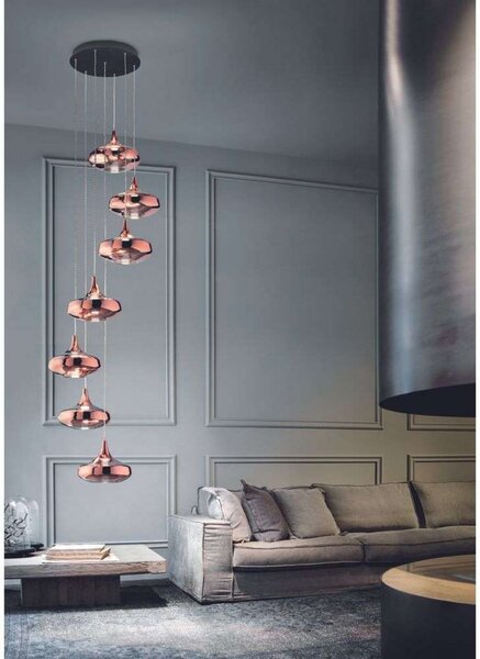 Függőlámpa Lodes, dimmable, Arany / Sárgaréz, Nappali, Üveg