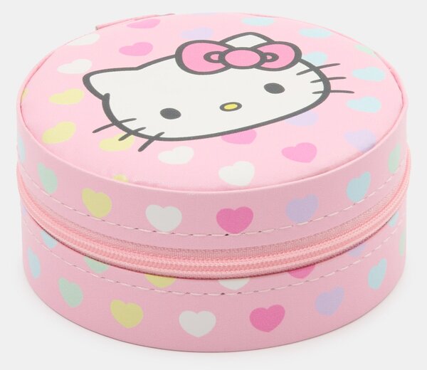Sinsay - Műbőr ékszerdoboz rekeszekkel és tükörrel Hello Kitty - rózsaszín