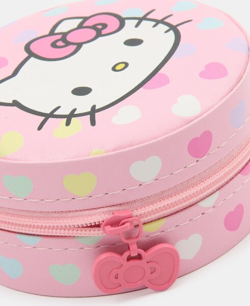 Sinsay - Műbőr ékszerdoboz rekeszekkel és tükörrel Hello Kitty - rózsaszín