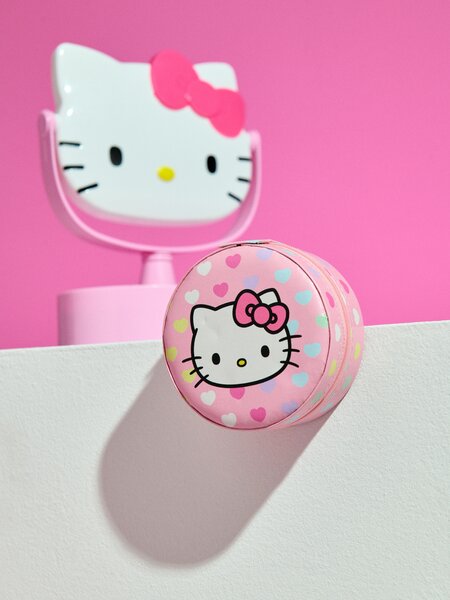 Sinsay - Műbőr ékszerdoboz rekeszekkel és tükörrel Hello Kitty - rózsaszín