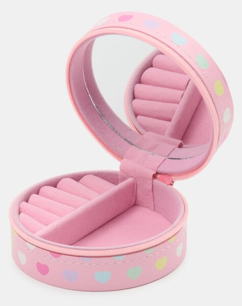 Sinsay - Műbőr ékszerdoboz rekeszekkel és tükörrel Hello Kitty - rózsaszín