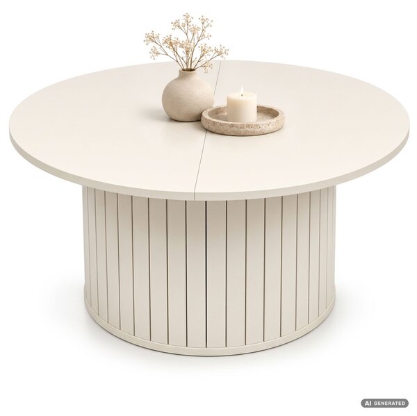 AKORD Furniture Factory NUBO Kerek Dohányzóasztal MDF Kasmír Rejtett Tárolóval