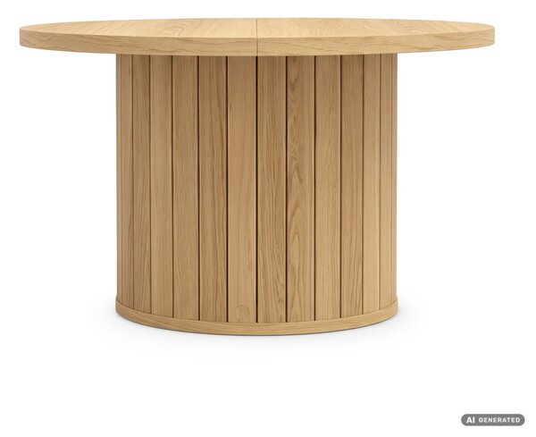 AKORD Furniture Factory NUBO Kerek Dohányzóasztal MDF Natúr Fa Rovátkolt Alappal