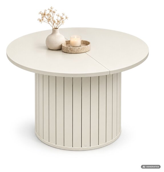 AKORD Furniture Factory NUBO Kerek Dohányzóasztal MDF Kasmír Rovátkolt Alappal