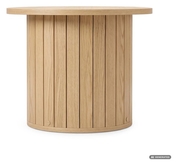 AKORD Furniture Factory NUBO Kerek Dohányzóasztal MDF Természetes Fa Ryflezett