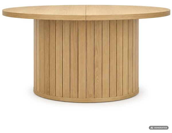 AKORD Furniture Factory NUBO Kerek Dohányzóasztal MDF Természetes Fa Rejtett Tárolóval