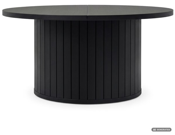 AKORD Furniture Factory NUBO Kerek Dohányzóasztal MDF Fekete Rejtett Tárolóval
