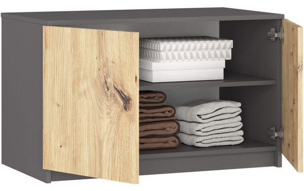 AKORD Furniture Factory CLP S90 Szekrénybővítő Laminált Lap Grafit Szürke / Artisan Tölgy 2 Ajtós