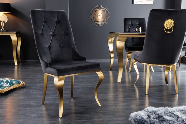 MODERN BAROCK LION luxus szék - fekete/arany