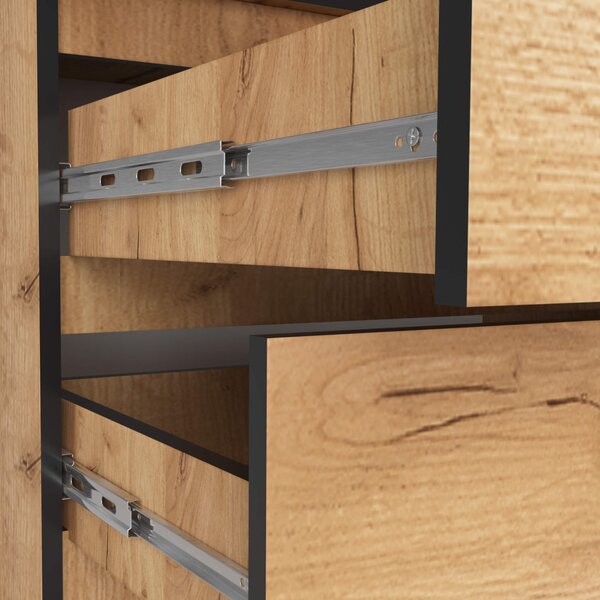 AKORD CLP S90 Szekrény Felső Résszel Laminált Craft Tölgy 2 Ajtós 2 Fiókos