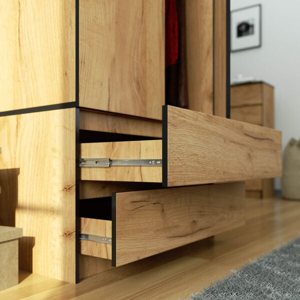 AKORD CLP S90 Szekrény Felső Résszel Laminált Craft Tölgy 2 Ajtós 2 Fiókos