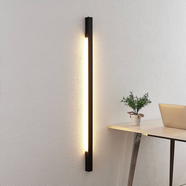 Arcchio Ivano LED fali lámpa, 130 cm, fekete, Fekete, Folyosó, Alumínium, Modern