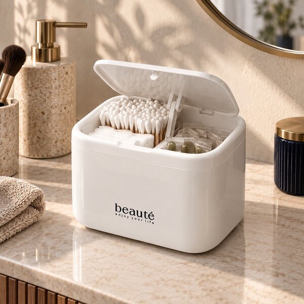SHP Beauté Kozmetikai Tároló Fehér Fedeles Organizer