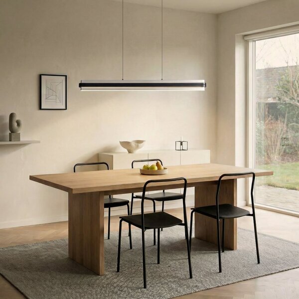 Függőlámpa Lucande, Tarnin, dimmable, Fekete, Étkező, Fém, Modern