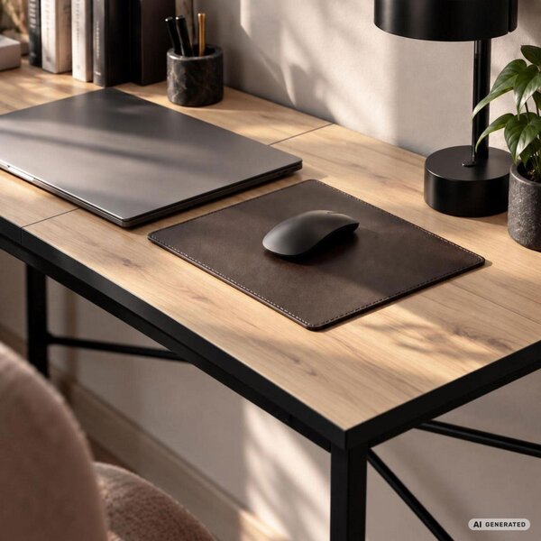 AKORD Furniture Factory Simple Számítógépasztal Forgácslap + MDF Tölgy Craft Fekete Fém Váz Ipari Stílus