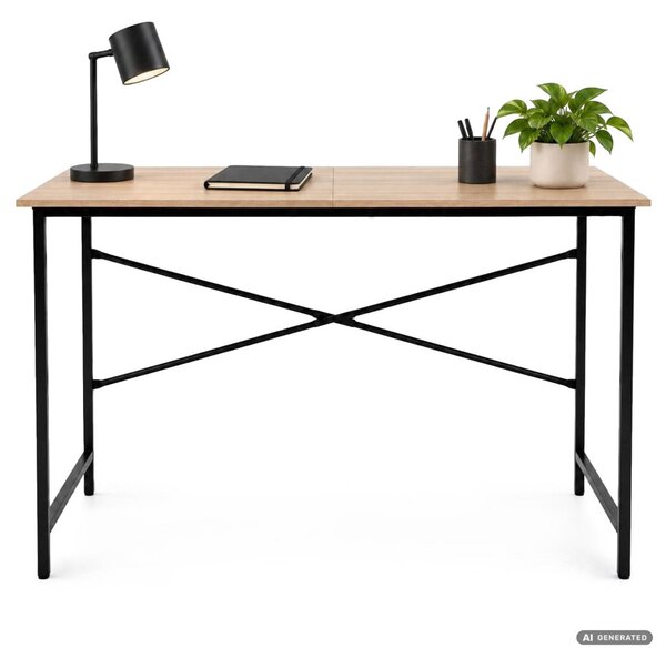 AKORD Furniture Factory Simple Számítógépasztal Sonoma Tölgy Fekete Fémváz Ipari Stílus