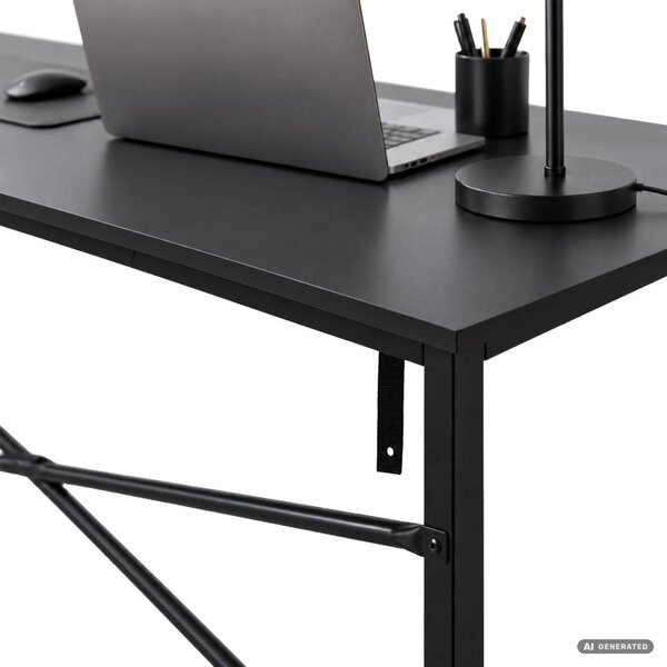 AKORD Furniture Factory Simple Számítógépes Íróasztal Fekete Ipari Stílus