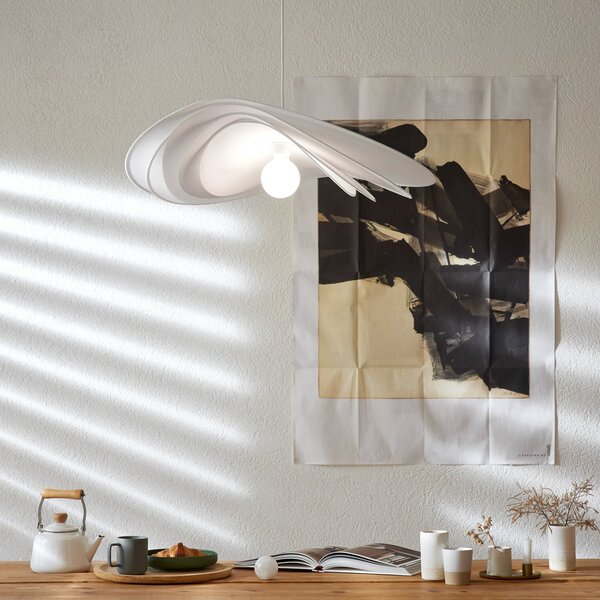 Függőlámpa MARKET SET, Selenitis, dimmable, Fehér, Hálószoba, Papír / Karton, Dizájn