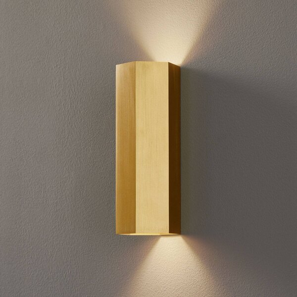 Wever & Ducré Lighting WEVER DUCRÉ Hexo mini 2.0 fali lámpa 20cm arany, dimmelhető, Sárgaréz / arany, Nappali / Étkező, Alumínium, Modern
