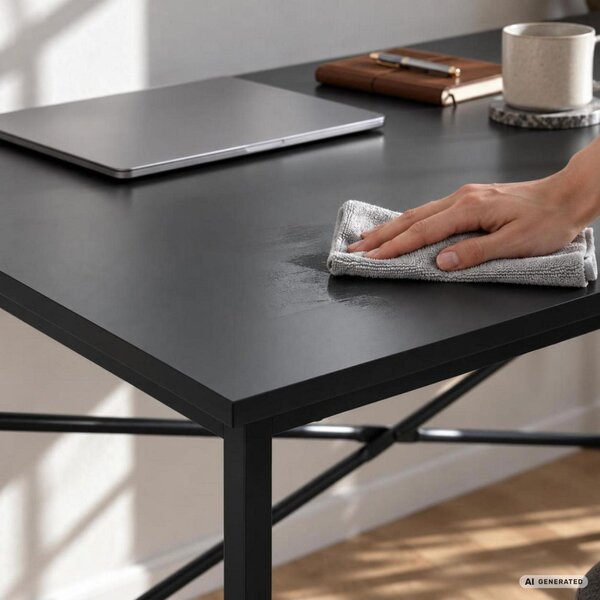 AKORD Furniture Factory Simple Számítógépes Íróasztal Fekete Ipari Stílus