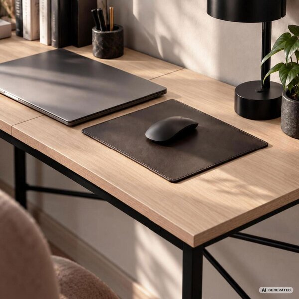 AKORD Furniture Factory Simple Számítógépasztal Sonoma Tölgy Fekete Fémváz Ipari Stílus