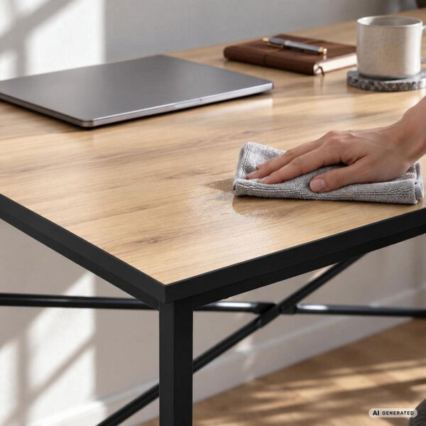 AKORD Furniture Factory Simple Számítógépasztal Forgácslap + MDF Tölgy Craft Fekete Fém Váz Ipari Stílus