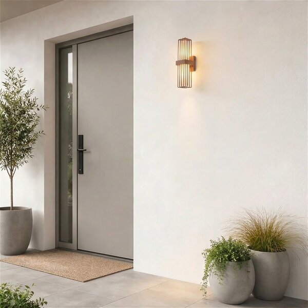 Kültéri Lámpa Lucande, Chandan, dimmable, Barna / Rozsdabarna, Erkély, Alumínium, Modern
