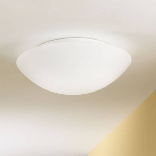 Fabas Luce Pandora mennyezeti lámpa, Ø 36 cm, üveg, fehér, dimmelhető, Fehér / opál, Nappali / Étkező, Üveg