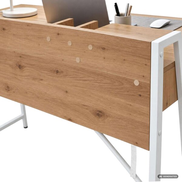 AKORD Furniture Factory ORIX Számítógépes Íróasztal Dió Artisan Fehér Lábakkal Ipari Stílus