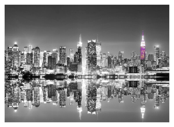 Üveg kép - New York és a lila felhőkarcoló (70x50 cm)