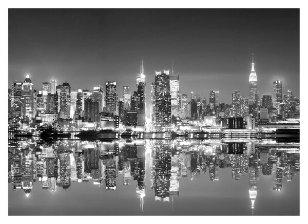 Üveg kép - New York, fekete-fehér (70x50 cm)