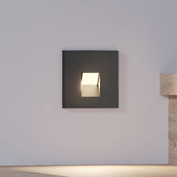 Arcchio LED-es süllyesztett lámpa Vexi, 7,5 cm x cm, fekete, CCT, dimmelhető, Fekete, Nappali / Étkező, Alumínium, Modern