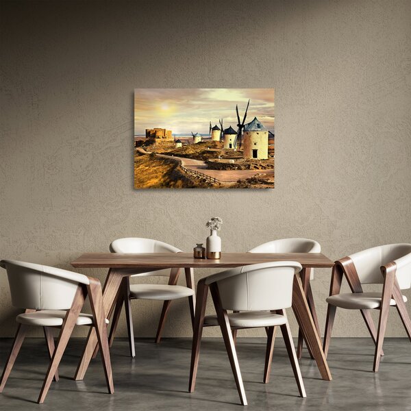 Üveg kép - Szélmalmok (70x50 cm)