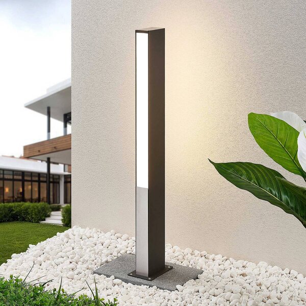 Lucande Aegisa LED-es projektorlámpa, 80 cm, antracit, fém, IP54, Fekete, Rozsdamentes acél, Modern