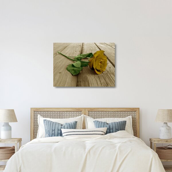 Üveg kép - Vintage sárga rózsák (70x50 cm)