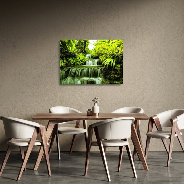 Üveg kép - Indonéziai vízesések (70x50 cm)
