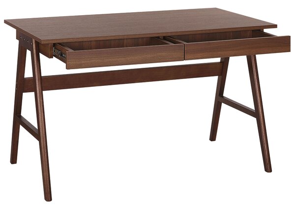 Íróasztal SHESLAY Sötétbarna 120 cm 70 cm fiókokkal