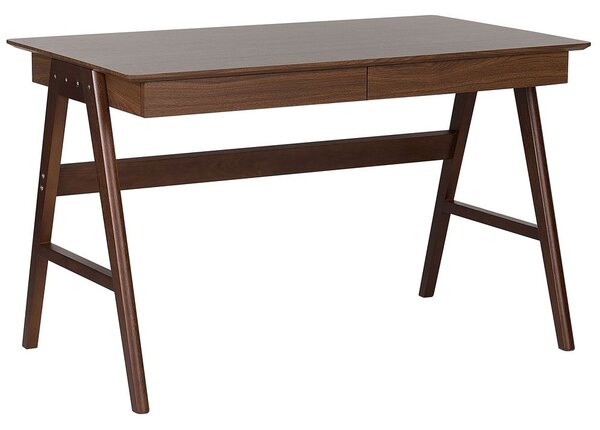 Íróasztal SHESLAY Sötétbarna 120 cm 70 cm fiókokkal