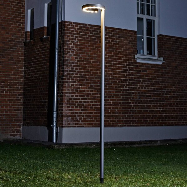 Lucande LED kültéri lámpa Jannis, antracit, fém, 200cm, Fekete, Alumínium, Modern