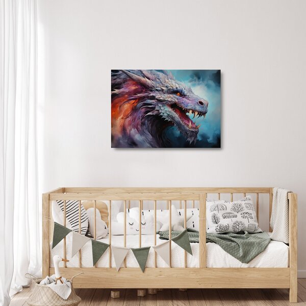 Üveg kép - Egy sárkány illusztrációja (70x50 cm)