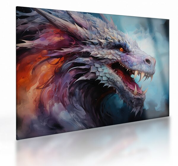 Üveg kép - Egy sárkány illusztrációja (70x50 cm)