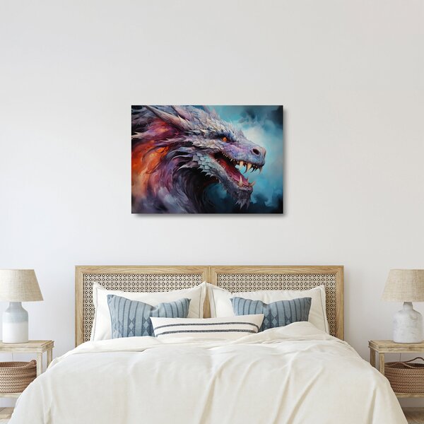 Üveg kép - Egy sárkány illusztrációja (70x50 cm)