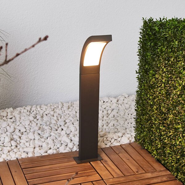 Lucande LED pillér világítás Juvia, 60 cm, antracit, IP54, Fekete, Alumínium, Modern