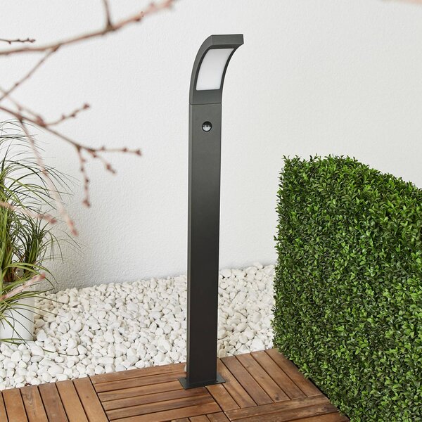 Lucande LED-es Juvia útvilágítás, 100 cm, mozgásérzékelő, IP54, Fekete, Alumínium, Modern