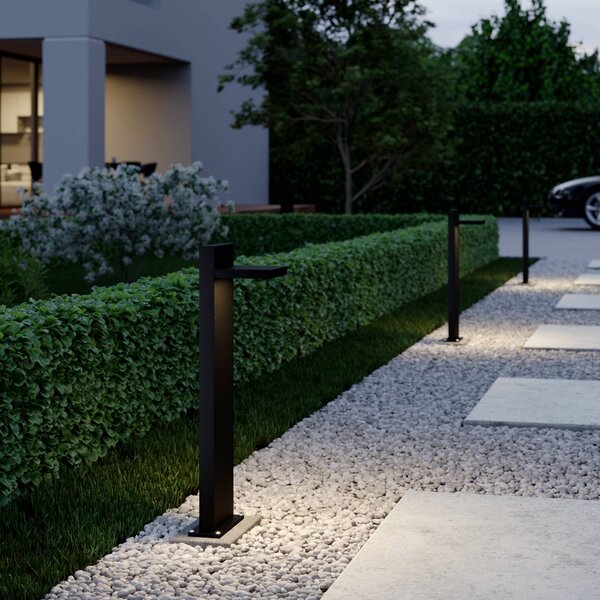 Lucande LED pillér világítás Silvan, 65 cm, antracit, fém, Fekete, Alumínium, Modern