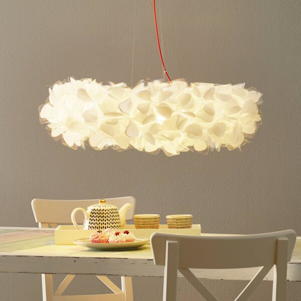 Slamp függőlámpa Clizia Mama Non Mama, Ø78cm, fehér/vörös, dimmelhető, Fehér / opál, Nappali / Étkező, Műanyag, Dizájn