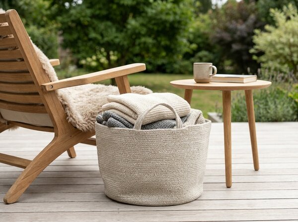 Tárolókosár fogantyúkkal COTTON HAVEN 35x35 cm - több színben Termék színe: Világoszöld