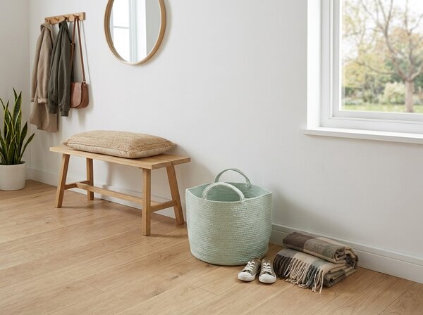 Tárolókosár fogantyúkkal COTTON HAVEN 35x35 cm - több színben Termék színe: Világoszöld