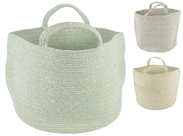 Tárolókosár fogantyúkkal COTTON HAVEN 35x35 cm - több színben Termék színe: Világoszöld