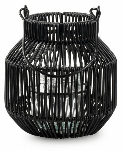 Fém lámpás MAREN HALO 18,5 cm, fekete